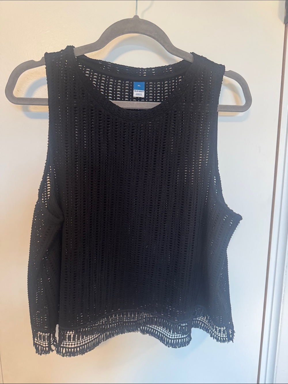 Old Navy Women's Black Crochet Tank Top XL